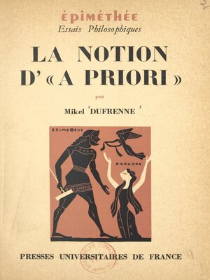 cover image of La notion d'a priori